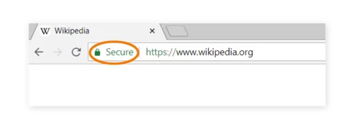 通过查看 URL 字段中地址旁的锁图标来检查网站是否安全。